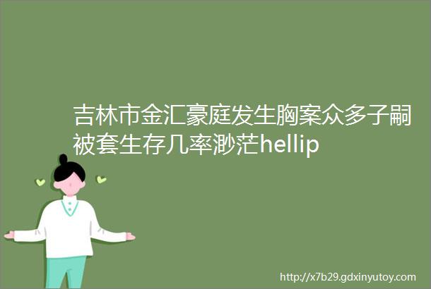 吉林市金汇豪庭发生胸案众多子嗣被套生存几率渺茫hellip